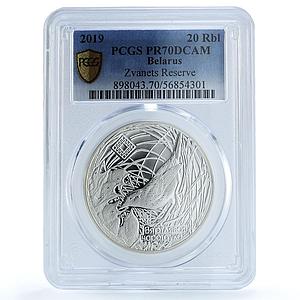Belarus 20 roubles Zvanets KM-658 Reserves Fauna Bird PR70 PCGS silver coin 2019