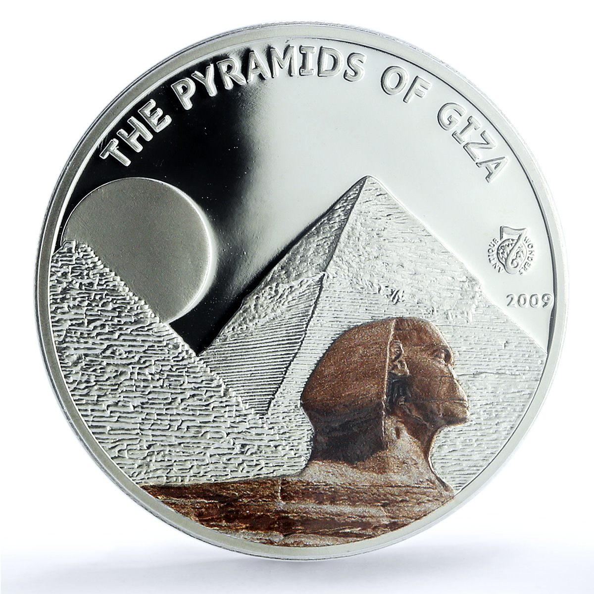 S 2009 $5 Pyramids of Giza Colorized Ag, DCAM S 2009 $5 Pyramids of Giza Colorized Ag, DCAM