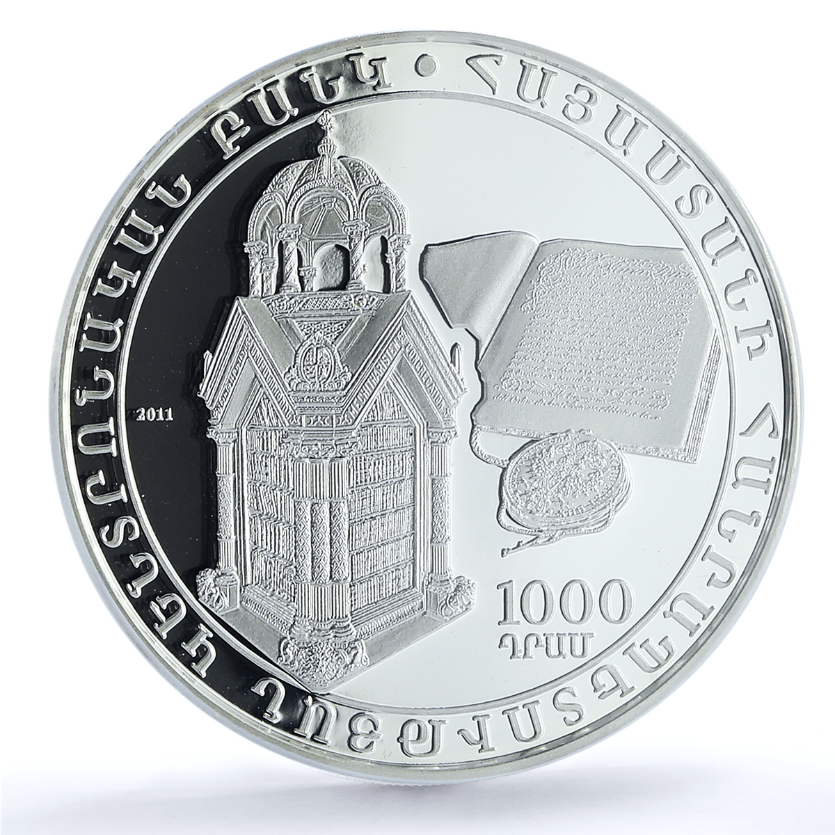 Armenia 1000 dram Mechitarists Congregation KM-206 Church PR69 PCGS Ag coin 2011