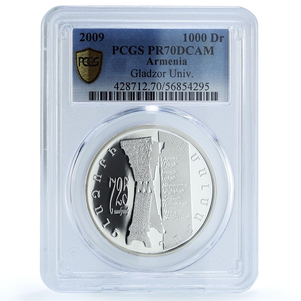Armenia 1000 dram Gladzor University KM-193 Church PR 70 PCGS silver coin 2009 Armenia 1000 dram Gladzor University KM-193 Church PR 70 PCGS silver coin 2009