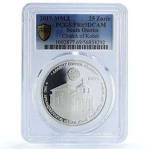 South Ossetia 25 zarin Archangel Michael Church Kobet PL69 PCGS silver coin 2017