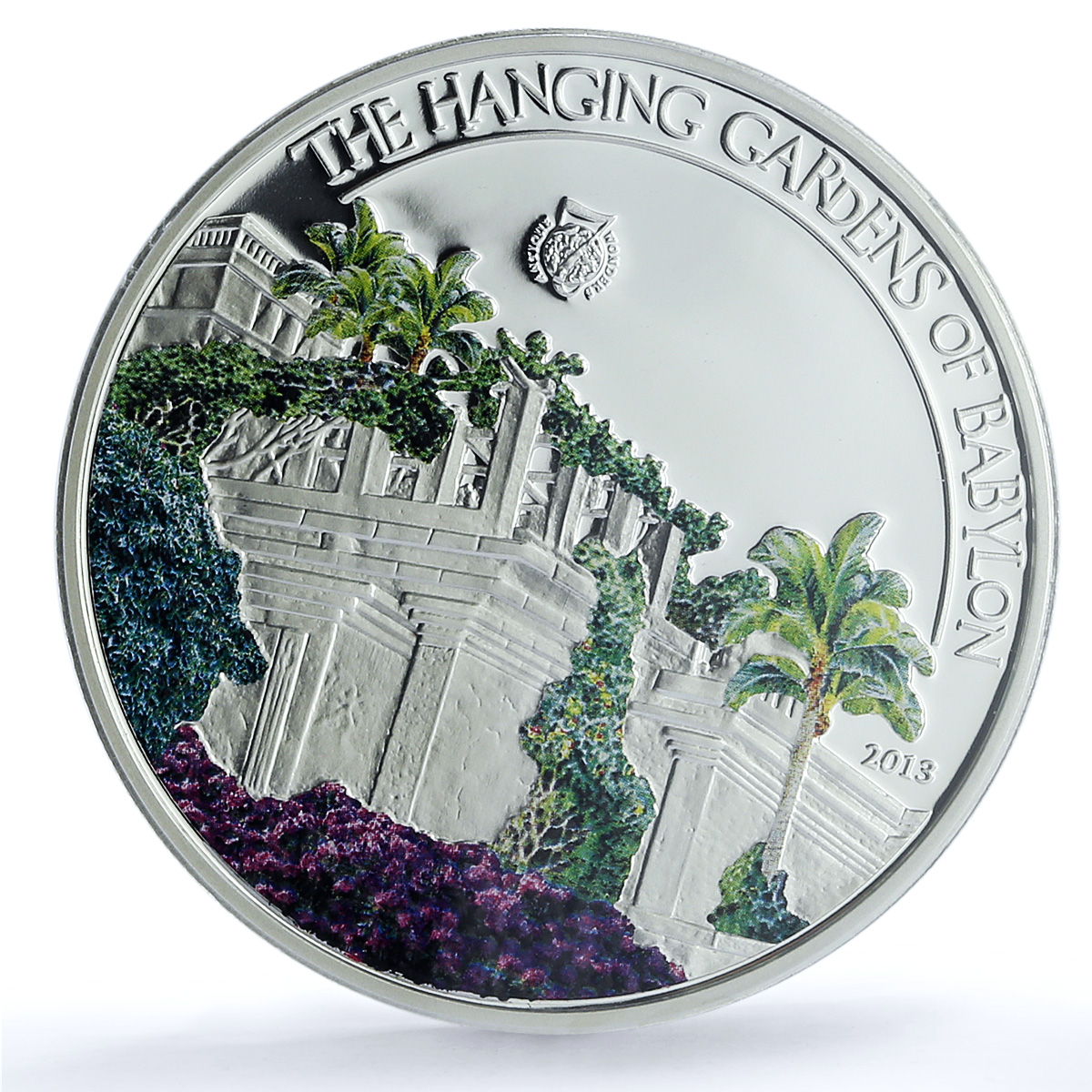 S 2013 $5 Gardens of Babylon Colorized Ag, DCAM S 2013 $5 Gardens of Babylon Colorized Ag, DCAM