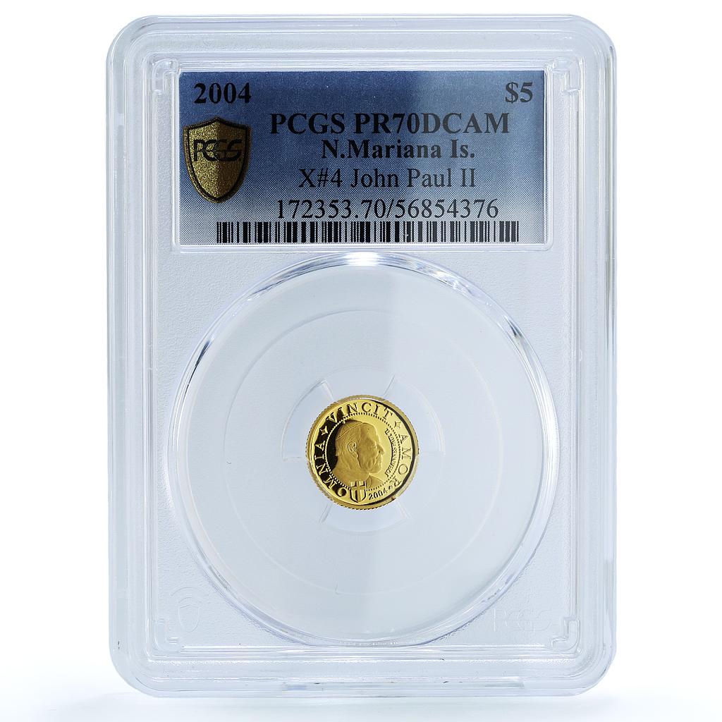 Mariana Islands 5 dollars John Paul II X#4 Religion PR 70 PCGS gold coin 2004 Mariana Islands 5 dollars John Paul II X#4 Religion PR 70 PCGS gold coin 2004