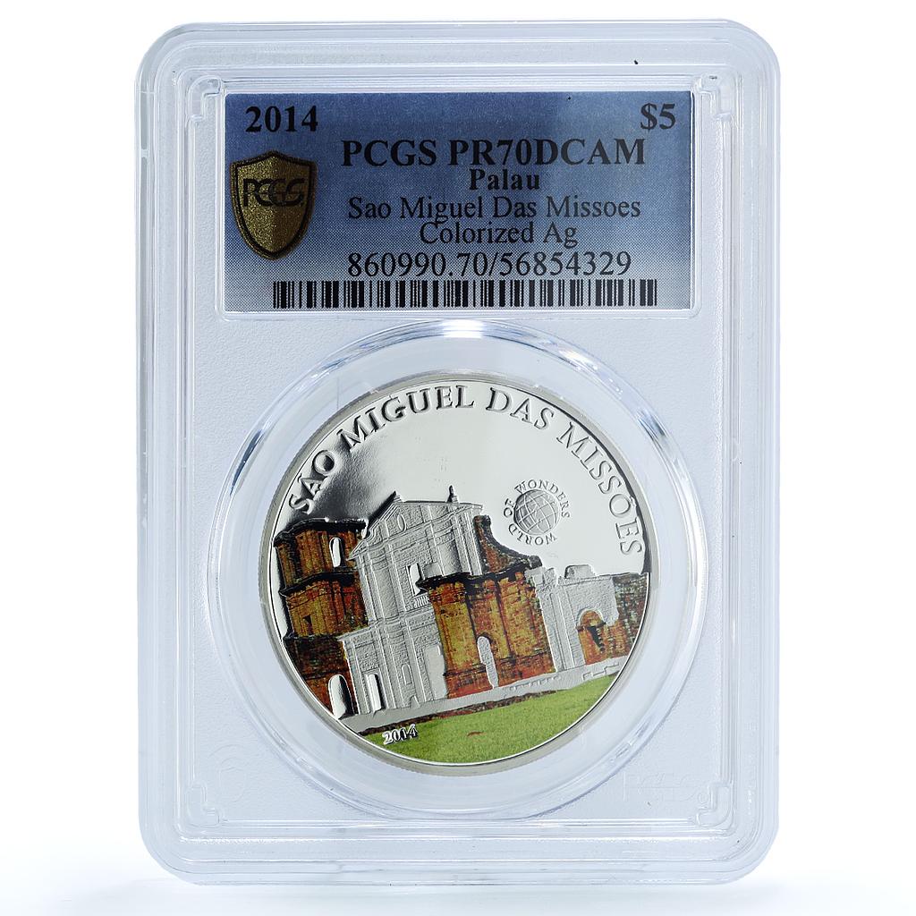 Palau 5 dollars Sao Miguel Das Missoes Brazil KM-716 PR 70 PCGS silver coin 2014 Palau 5 dollars Sao Miguel Das Missoes Brazil KM-716 PR 70 PCGS silver coin 2014