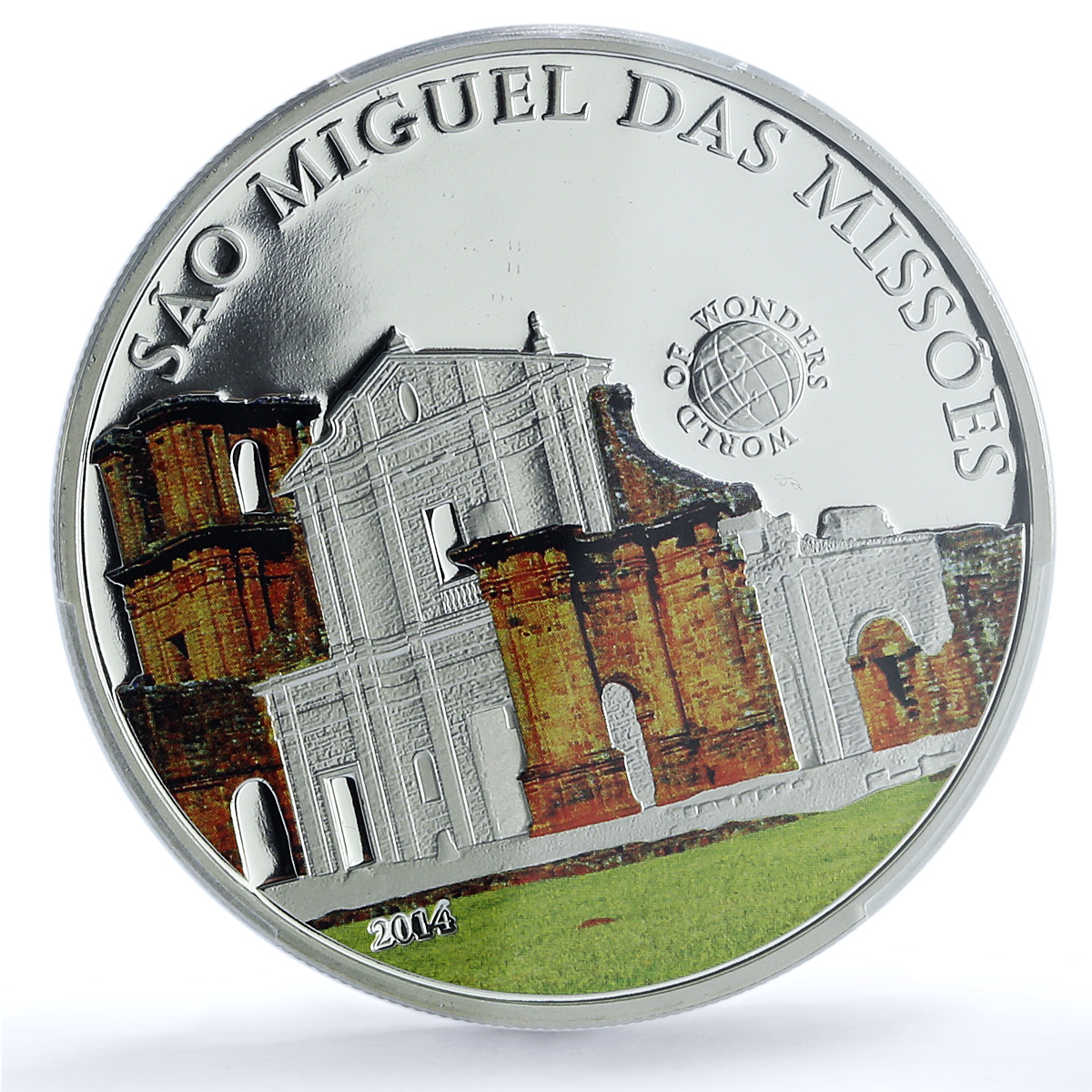 S 2014 $5 Sao Miguel Das Missoes Colorized Ag, DCAM S 2014 $5 Sao Miguel Das Missoes Colorized Ag, DCAM