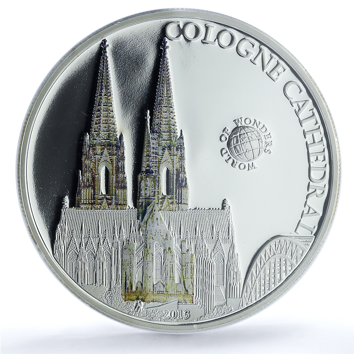 S 2013 $5 Cologne Cathedral Colorized Ag, DCAM S 2013 $5 Cologne Cathedral Colorized Ag, DCAM