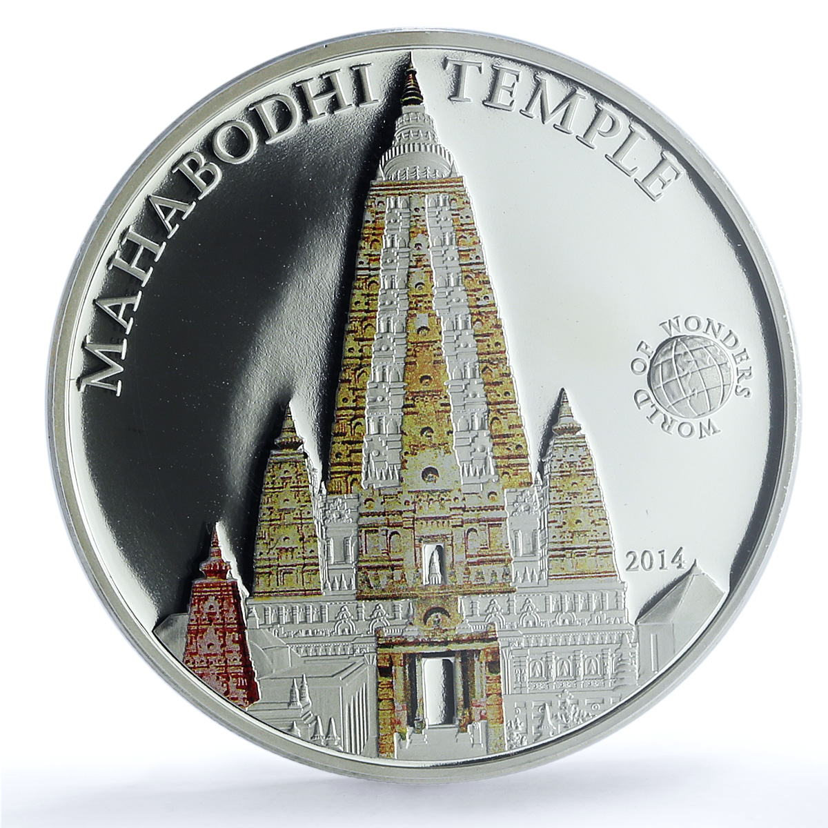 S 2014 $5 Mahabodhi Temple Colorized Ag, DCAM S 2014 $5 Mahabodhi Temple Colorized Ag, DCAM