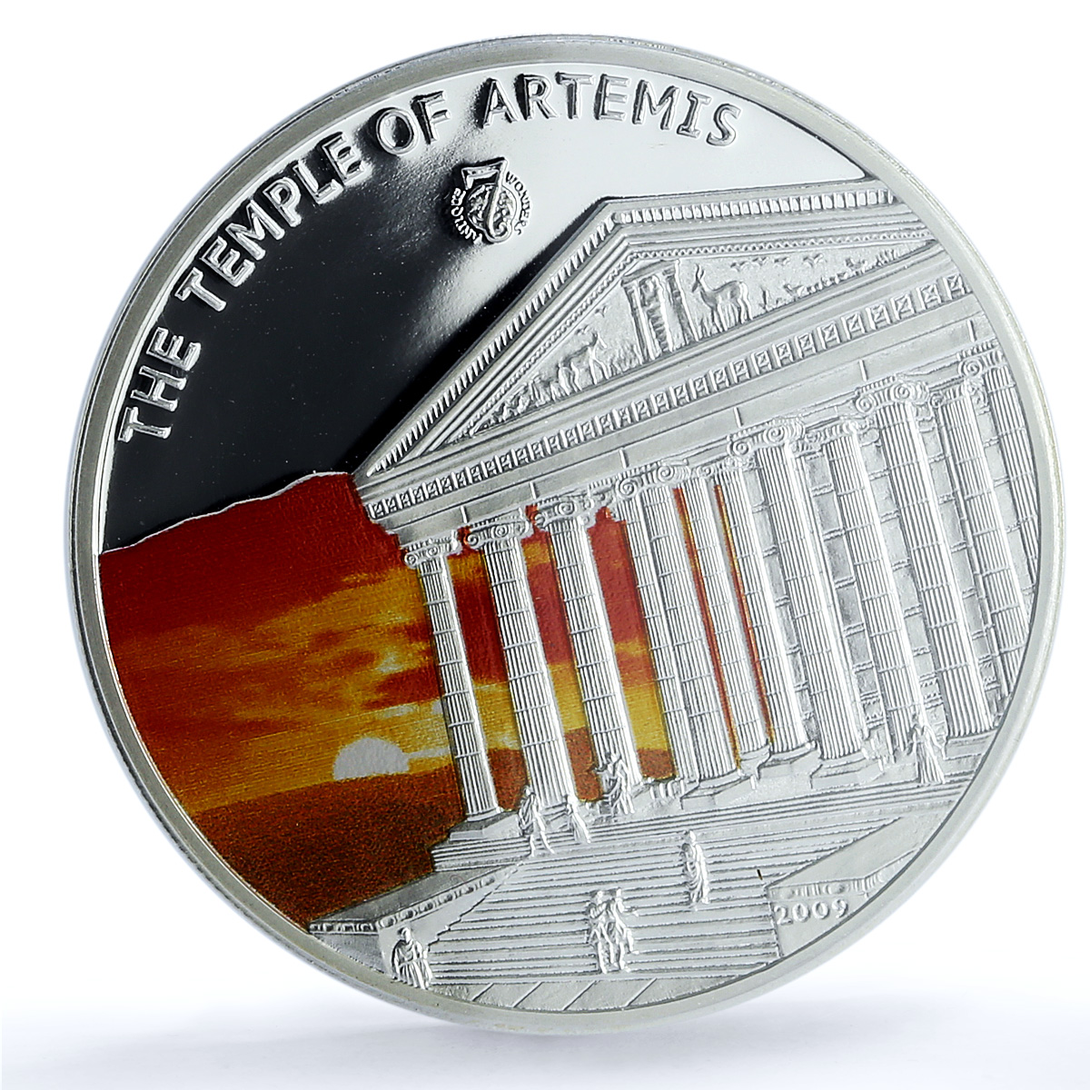 S 2009 $5 Temple of Artemis Colorized Ag, DCAM S 2009 $5 Temple of Artemis Colorized Ag, DCAM