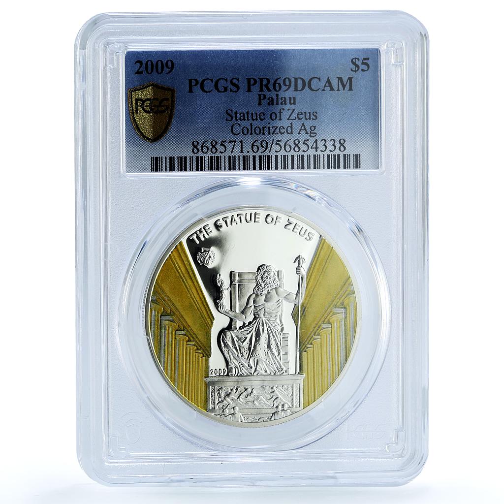 Palau 5 dollars Statue Zeus Greece KM-205 Wonders PR 69 PCGS silver coin 2009 Palau 5 dollars Statue Zeus Greece KM-205 Wonders PR 69 PCGS silver coin 2009