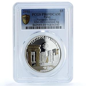 Palau 5 dollars Persepolis Shiraz KM-392 Wonders PR69 PCGS silver coin 2011