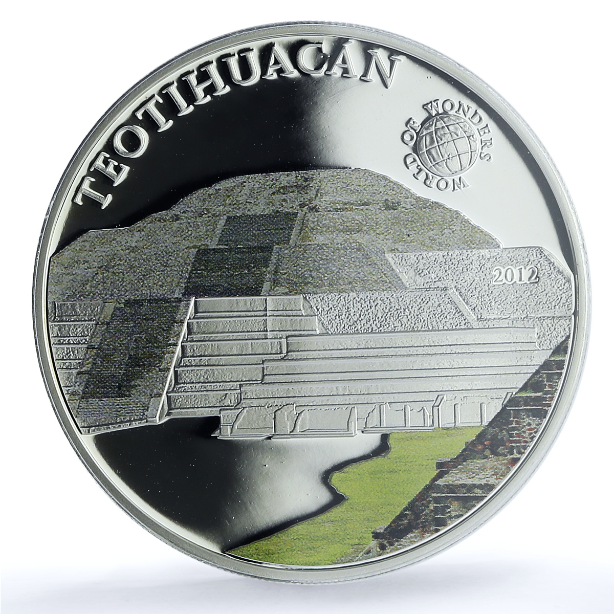 S 2012 $5 Teotihuacan Colorized Ag, DCAM S 2012 $5 Teotihuacan Colorized Ag, DCAM