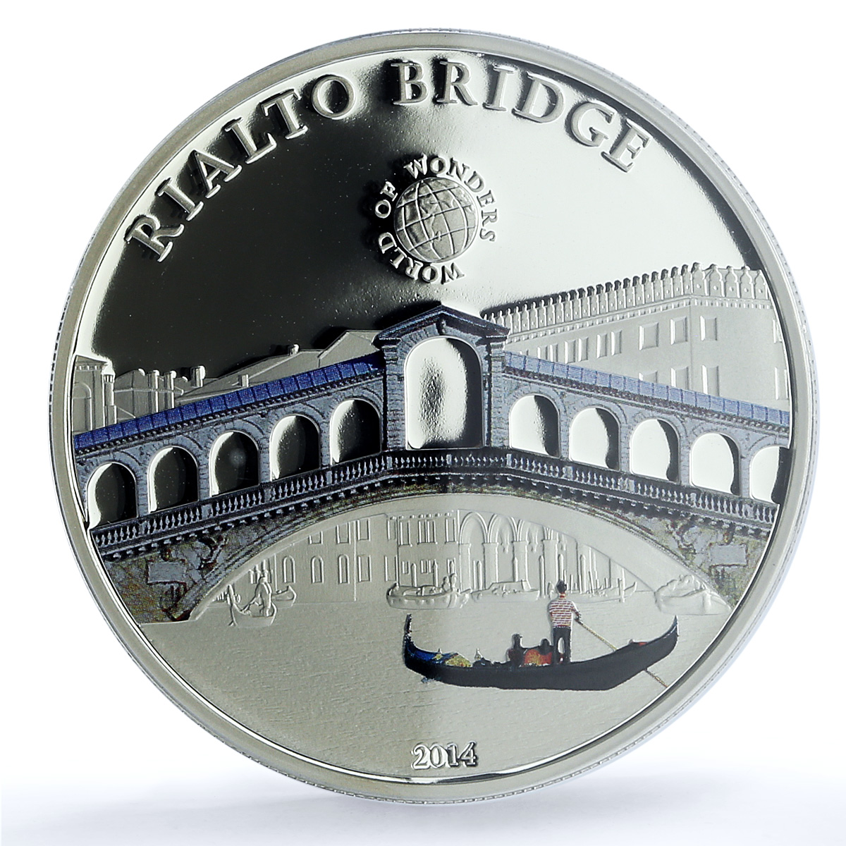 S 2014 $5 Rialto Bridge Colorized Ag, DCAM S 2014 $5 Rialto Bridge Colorized Ag, DCAM