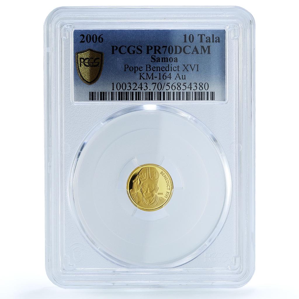 Samoa 10 tala Pope Benedict XVI KM-164 Religion PR 70 PCGS gold coin 2006 Samoa 10 tala Pope Benedict XVI KM-164 Religion PR 70 PCGS gold coin 2006
