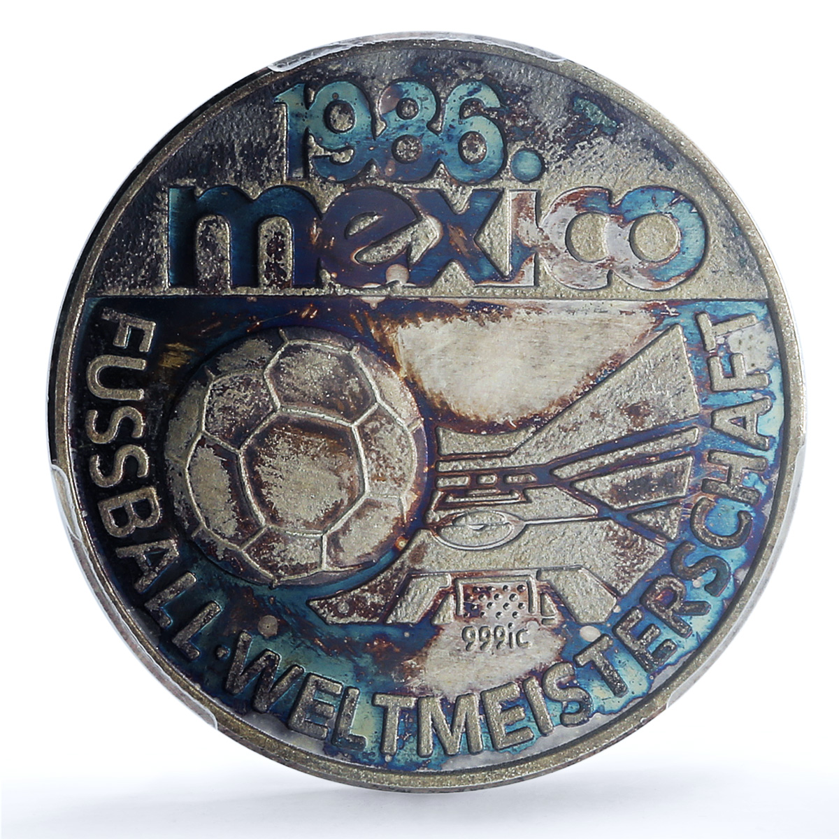 S (1986) Medal World Cup, Mexico Ag Two Players S (1986) Medal World Cup, Mexico Ag Two Players
