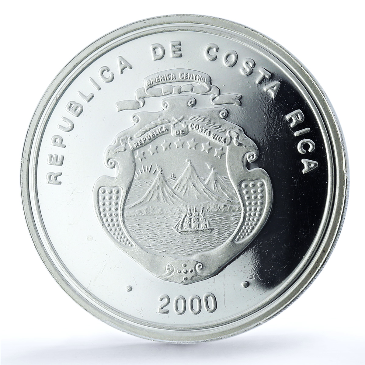 Costa Rica 5000 colones Central Bank KM-237 PR 66 PCGS silver coin 2000 Costa Rica 5000 colones Central Bank KM-237 PR 66 PCGS silver coin 2000