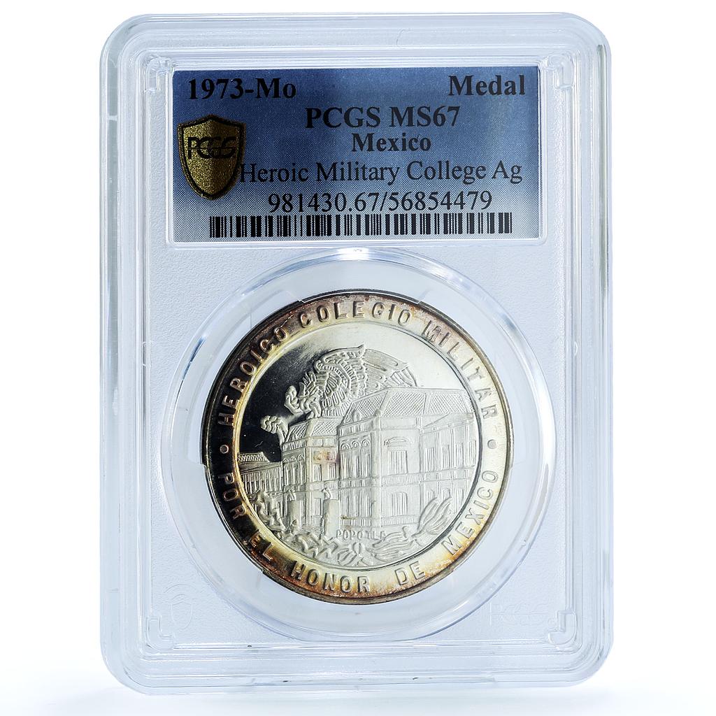 Mexico Heroic Military College Building MS 67 PCGS silver medal 1973 Mexico Heroic Military College Building MS 67 PCGS silver medal 1973