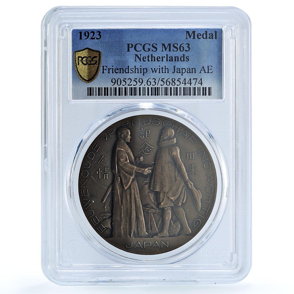 Netherlands Friendship with Japan Kanto Earthquake MS 63 PCGS copper medal 1923 Netherlands Friendship with Japan Kanto Earthquake MS 63 PCGS copper medal 1923