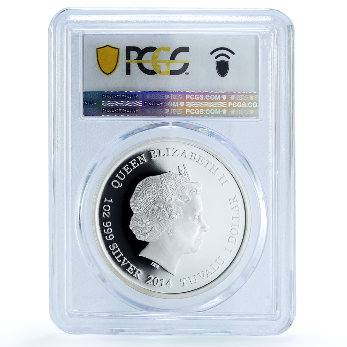 S 2014 $1 Green Sea Turtle Colorized Ag, DCAM S 2014 $1 Green Sea Turtle Colorized Ag, DCAM