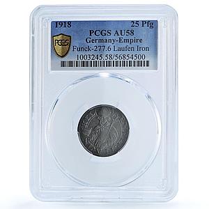 Germany Empire Bavaria 25 pfennigs Laufen Funck-277.6 AU 58 PCGS iron coin 1918