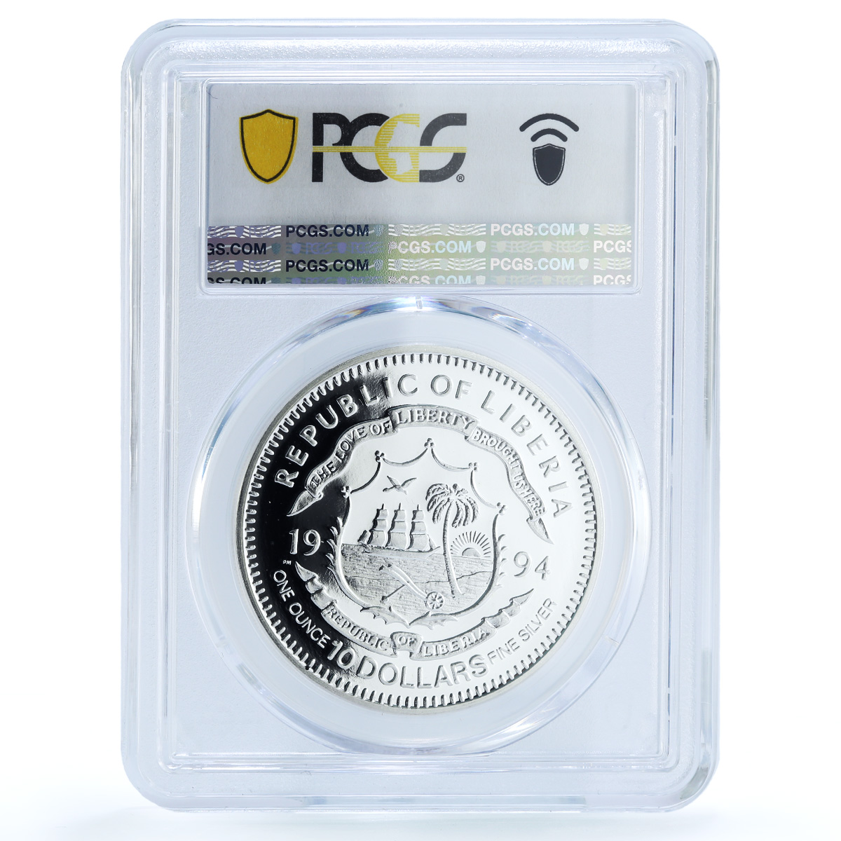 Liberia 10 dollars Damon Hill Formula One Car PR 70 PCGS silver coin 1994 Liberia 10 dollars Damon Hill Formula One Car PR 70 PCGS silver coin 1994
