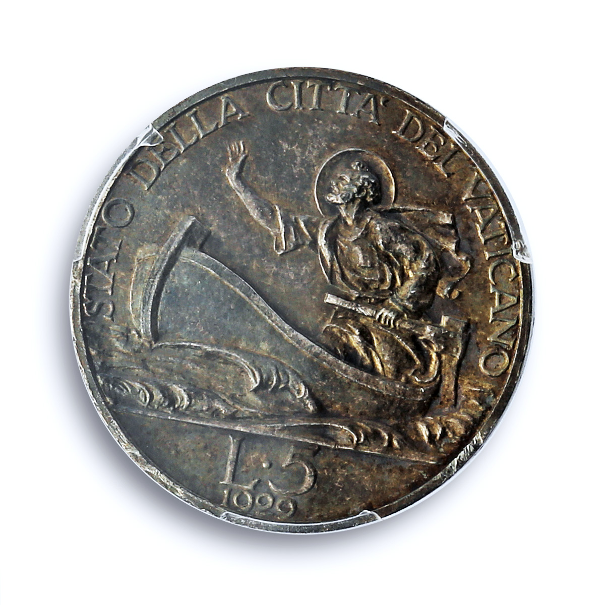 S 1929 5 Lire Anno VIII KM-7 Ag S 1929 5 Lire Anno VIII KM-7 Ag
