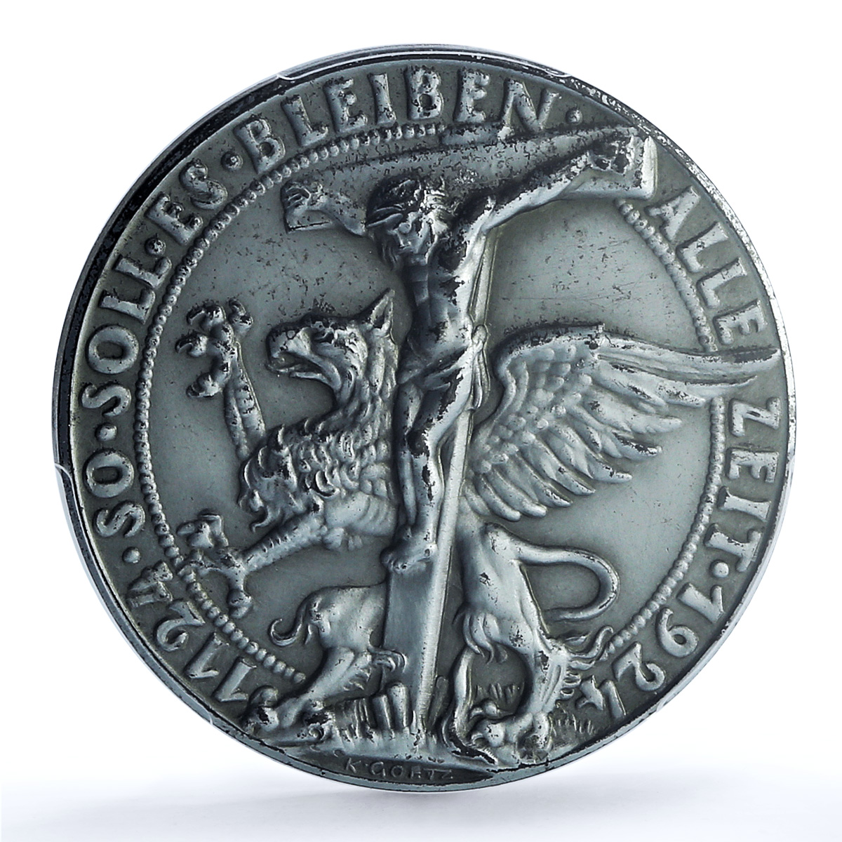 Germany Weimar Christianization Pomerania Kienast-317 MS 62 PCGS zinc medal 1924 Germany Weimar Christianization Pomerania Kienast-317 MS 62 PCGS zinc medal 1924