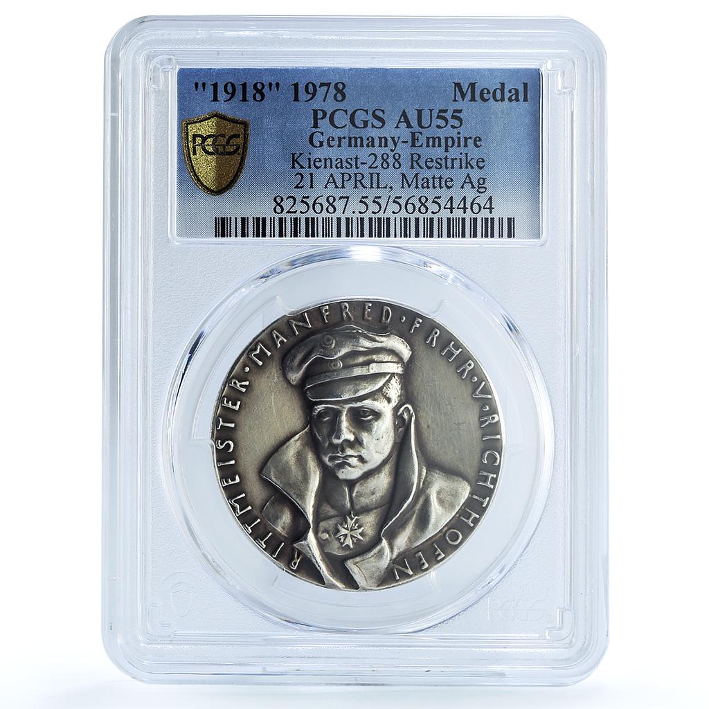 Germany Richthofen Kienast-288 1918 Empire Restrike AU 55 PCGS silver medal 1978 Germany Richthofen Kienast-288 1918 Empire Restrike AU 55 PCGS silver medal 1978