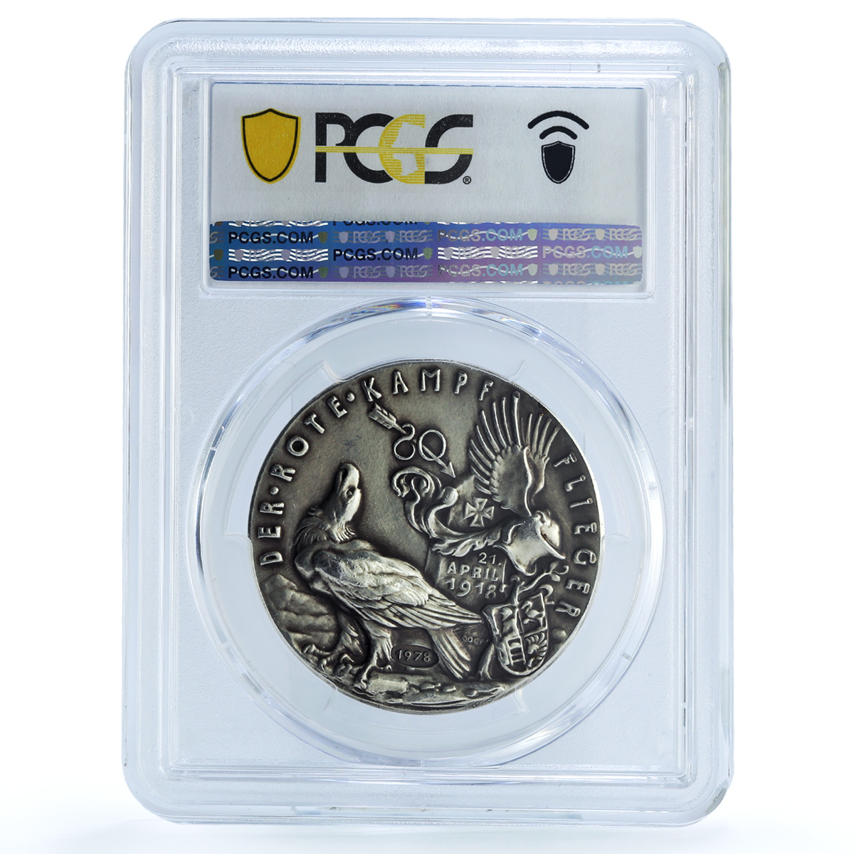 Germany Richthofen Kienast-288 1918 Empire Restrike AU 55 PCGS silver medal 1978 Germany Richthofen Kienast-288 1918 Empire Restrike AU 55 PCGS silver medal 1978