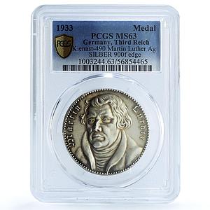 Germany Third Reich Martin Luther Kienast-490 MS 63 PCGS silver medal 1933