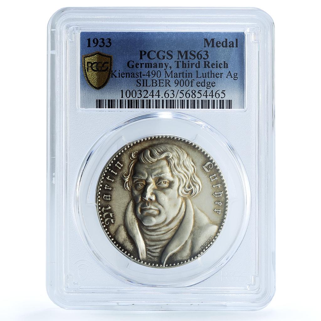 Germany Third Reich Martin Luther Kienast-490 MS 63 PCGS silver medal 1933 Germany Third Reich Martin Luther Kienast-490 MS 63 PCGS silver medal 1933