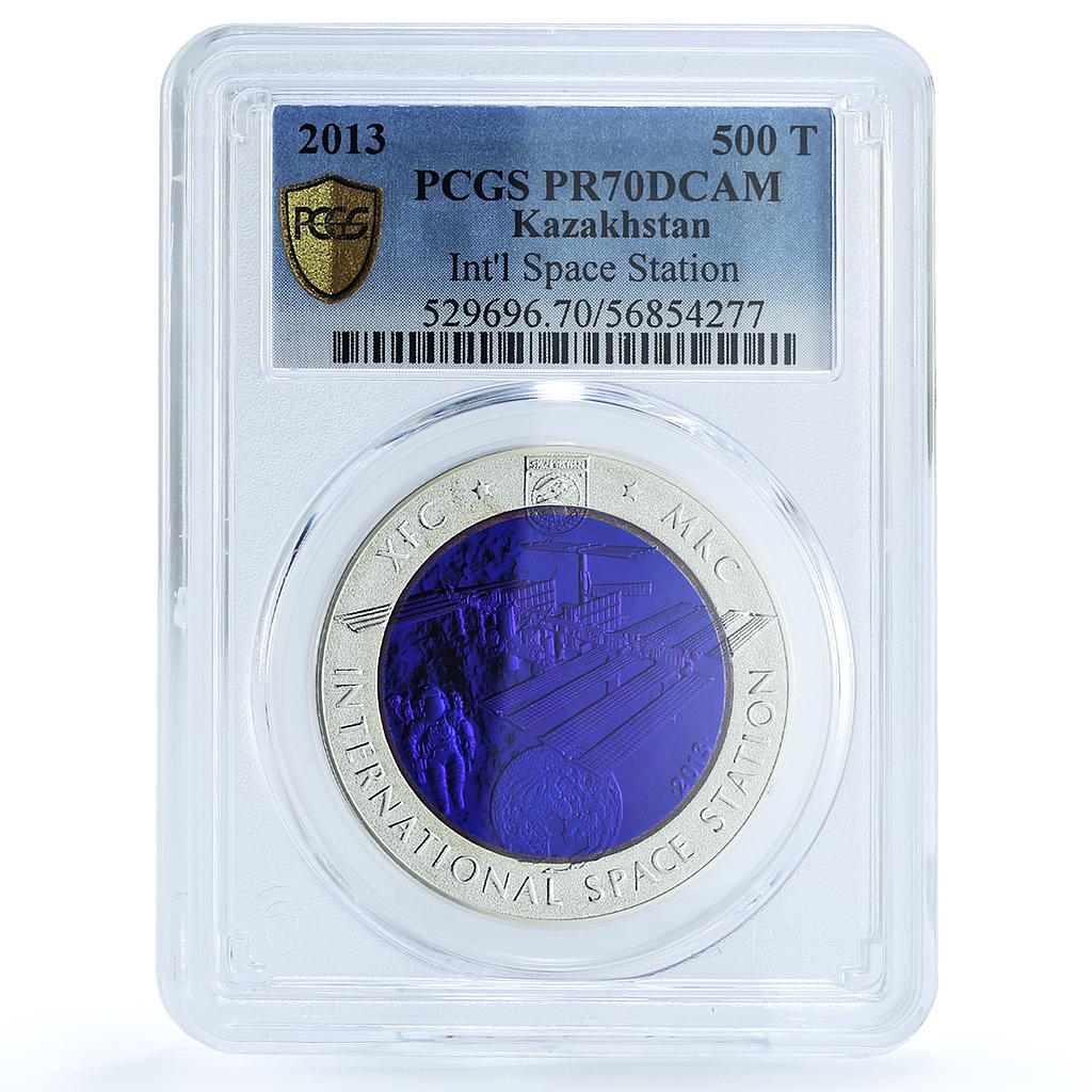 Kazakhstan 500 tenge International Space Station PR 70 PCGS bimetal coin 2013 Kazakhstan 500 tenge International Space Station PR 70 PCGS bimetal coin 2013
