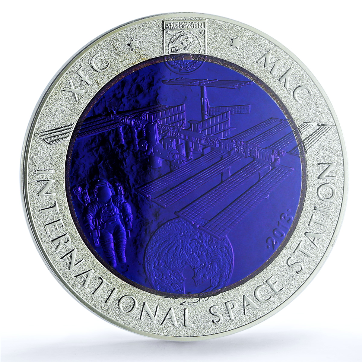 Kazakhstan 500 tenge International Space Station PR 70 PCGS bimetal coin 2013 Kazakhstan 500 tenge International Space Station PR 70 PCGS bimetal coin 2013