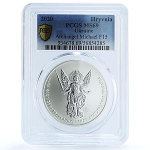 Ukraine 1 hryvnia Archangel Michael Archistratus F15 MS 69 PCGS silver coin 2020