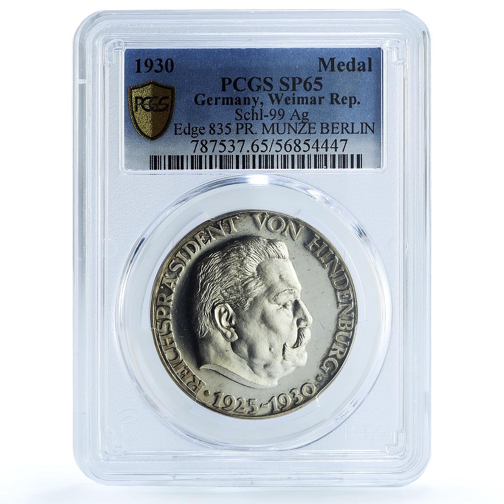 Germany Weimar Hindenburg Oak BERLIN Schl-99 SP 65 PCGS silver medal 1930 Germany Weimar Hindenburg Oak BERLIN Schl-99 SP 65 PCGS silver medal 1930
