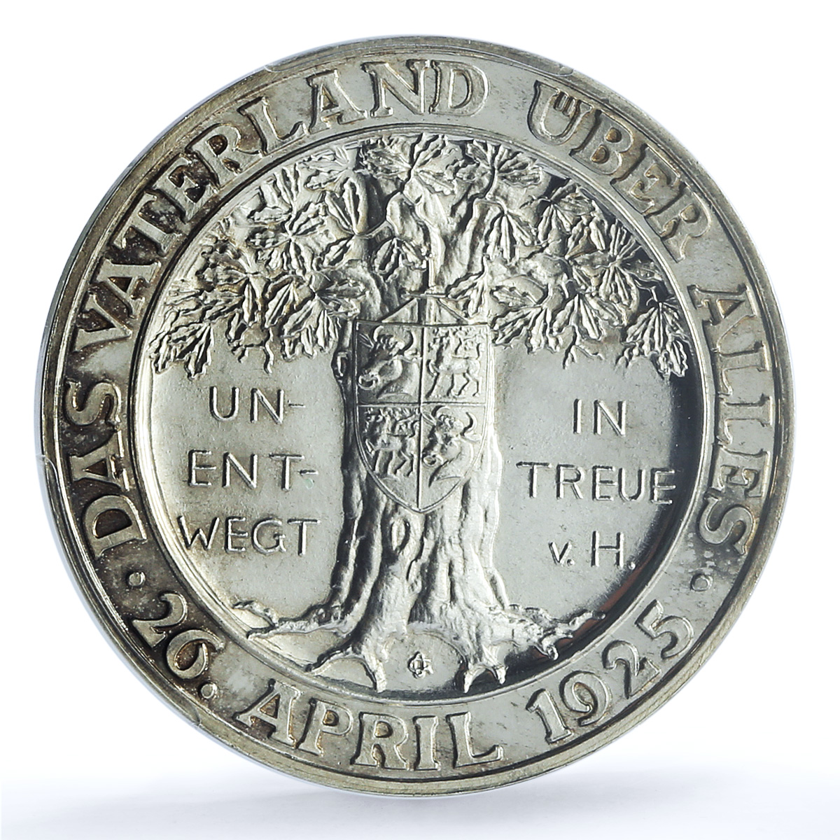 Germany Weimar Hindenburg Oak BERLIN Schl-99 SP 65 PCGS silver medal 1930 Germany Weimar Hindenburg Oak BERLIN Schl-99 SP 65 PCGS silver medal 1930