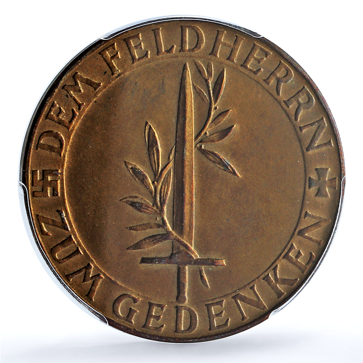 Germany Third Reich Erich Ludendorf Matte WIEN C-11 SP 65 PCGS copper medal 1937 Germany Third Reich Erich Ludendorf Matte WIEN C-11 SP 65 PCGS copper medal 1937