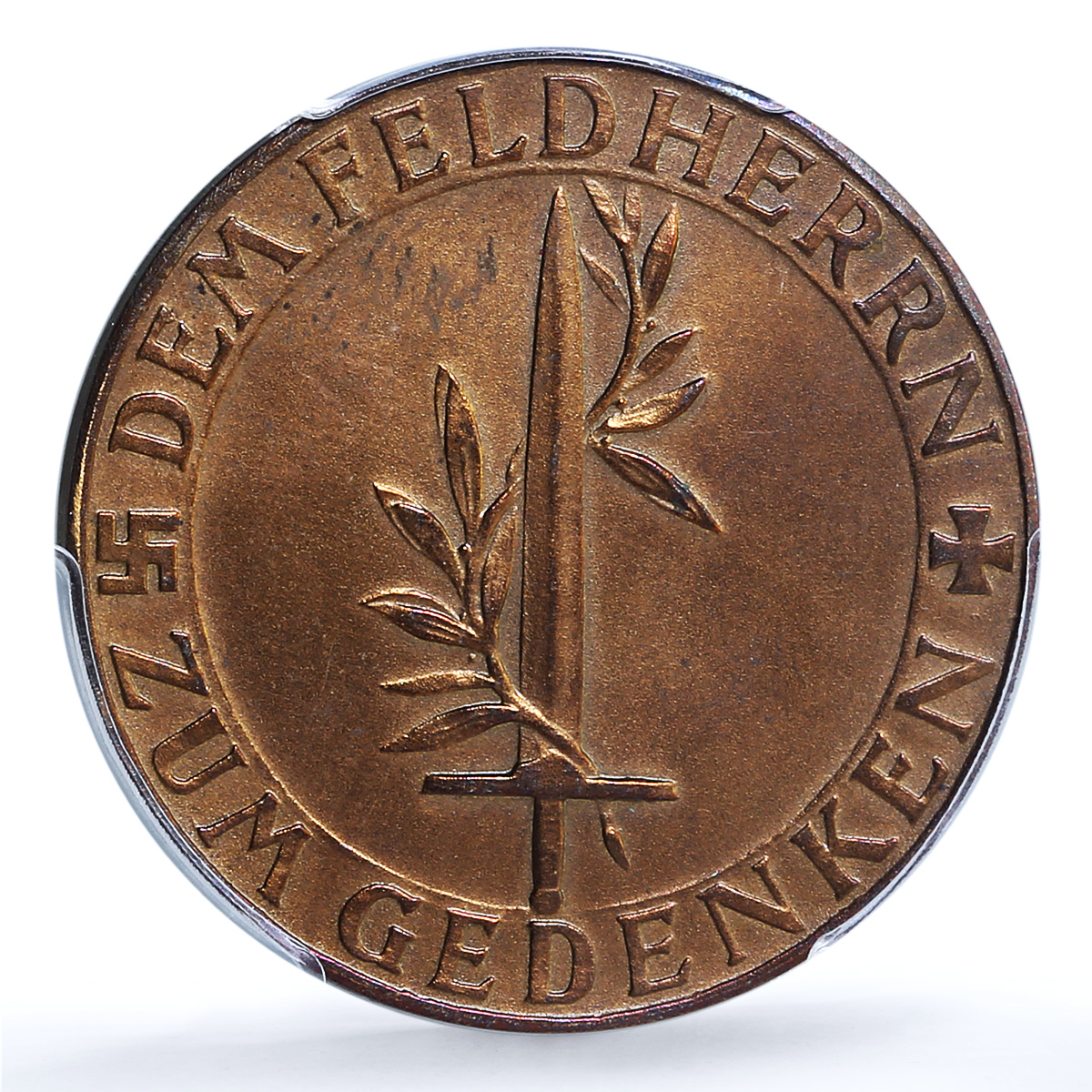 Germany Third Reich Erich Ludendorf Matte WIEN C-11 SP 65 PCGS copper medal 1937 Germany Third Reich Erich Ludendorf Matte WIEN C-11 SP 65 PCGS copper medal 1937