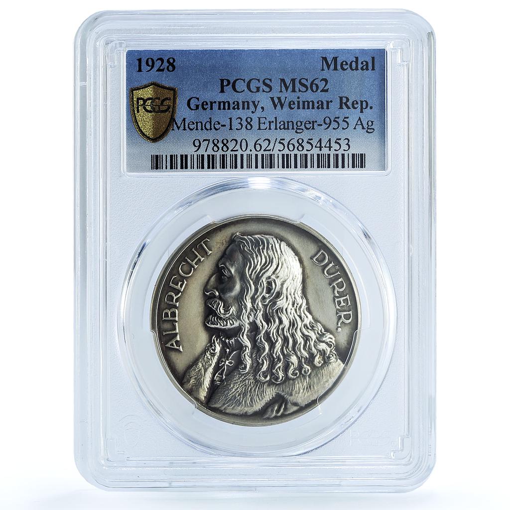 Germany Weimar Albrecht Durer Mende-138 Erlanger-955 MS62 PCGS silver medal 1928 Germany Weimar Albrecht Durer Mende-138 Erlanger-955 MS62 PCGS silver medal 1928