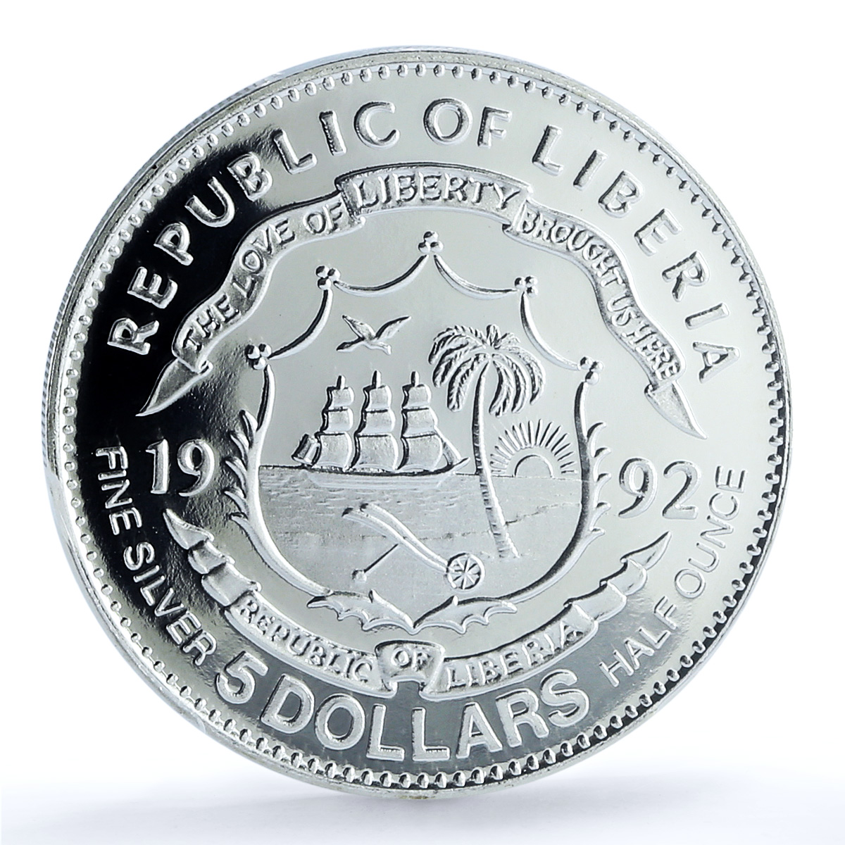 Liberia 5 dollars Ayrton Senna KM-78 Formula One Car PR 69 PCGS silver coin 1992 Liberia 5 dollars Ayrton Senna KM-78 Formula One Car PR 69 PCGS silver coin 1992