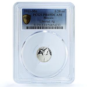 Mexico 1/20 onza Libertad Angel Independence KM-609 PR 69 PCGS silver coin 2011