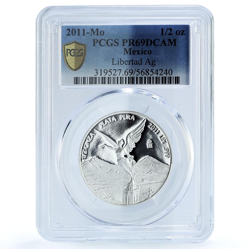 Mexico 1/2 onza Libertad Angel of Independence KM-612 PR69 PCGS silver coin 2011 Mexico 1/2 onza Libertad Angel of Independence KM-612 PR69 PCGS silver coin 2011