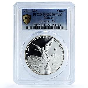 Mexico 1 onza Libertad Angel of Independence KM-639 PR 69 PCGS silver coin 2011