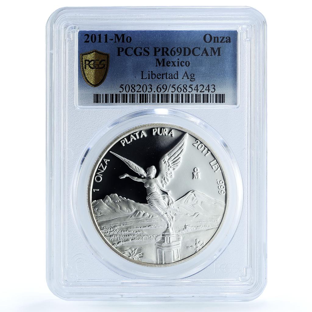 Mexico 1 onza Libertad Angel of Independence KM-639 PR 69 PCGS silver coin 2011 Mexico 1 onza Libertad Angel of Independence KM-639 PR 69 PCGS silver coin 2011
