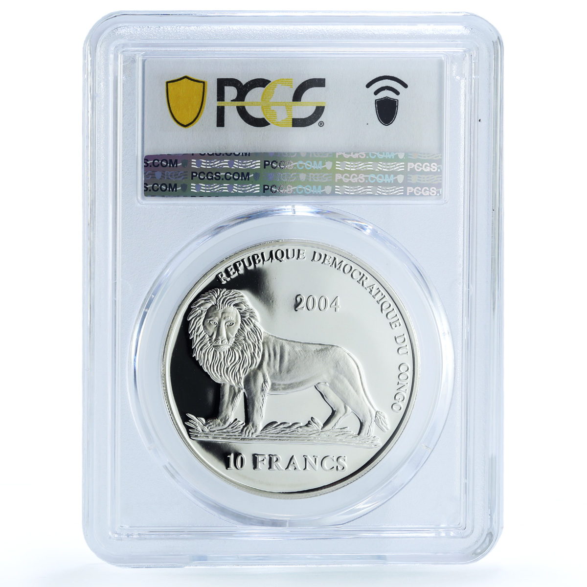 Congo Democratic 10 francs Ferrari KM-143 Bolid Car PR 70 PCGS silver coin 2004 Congo Democratic 10 francs Ferrari KM-143 Bolid Car PR 70 PCGS silver coin 2004
