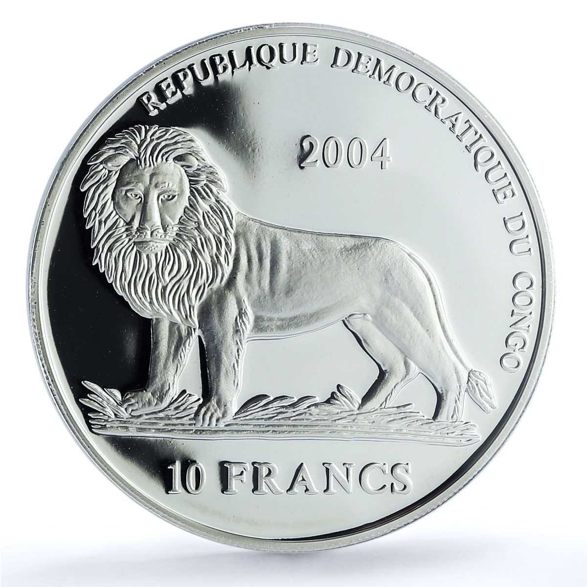 Congo Democratic 10 francs Ferrari KM-143 Bolid Car PR 70 PCGS silver coin 2004 Congo Democratic 10 francs Ferrari KM-143 Bolid Car PR 70 PCGS silver coin 2004