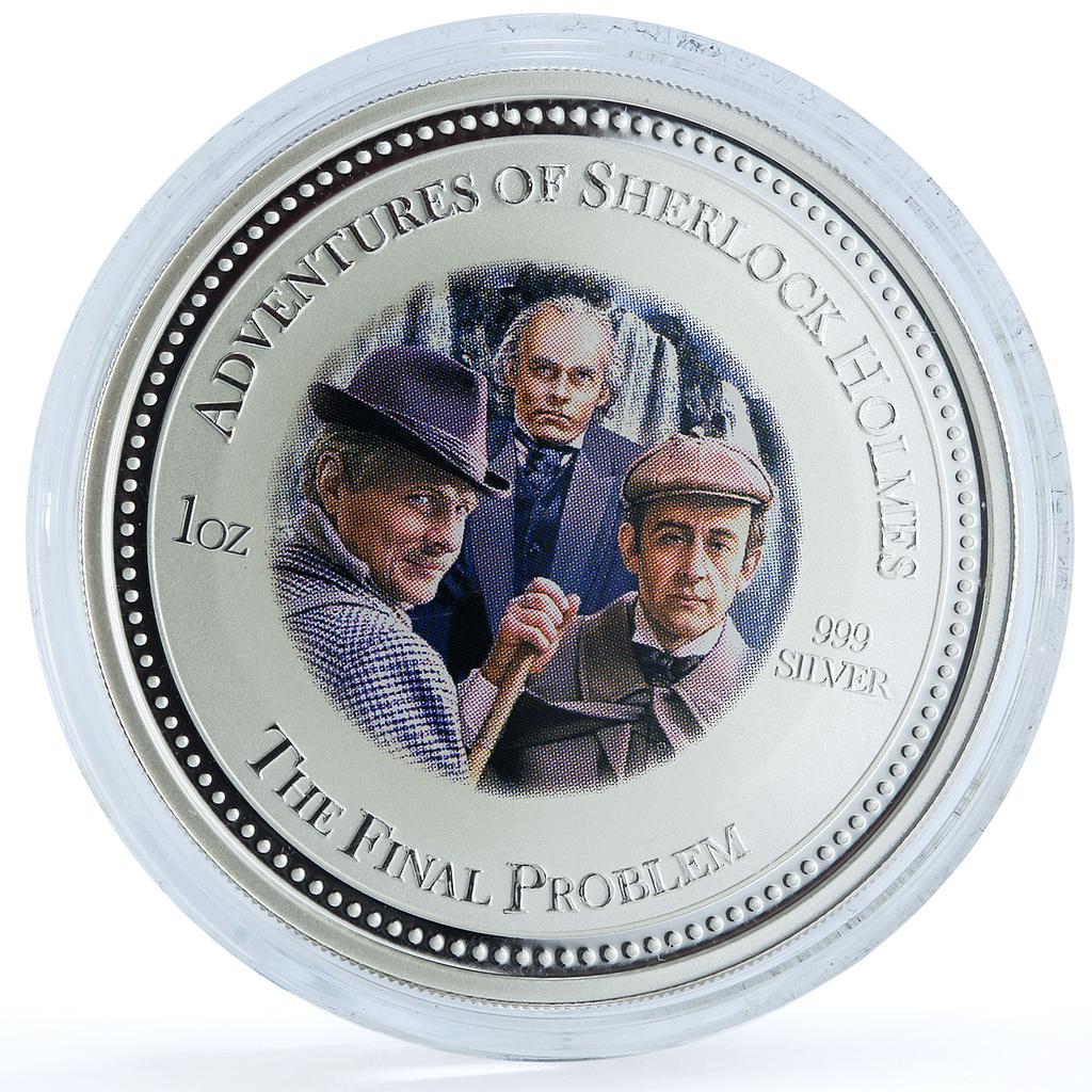 Cook Islands 2 dollars Final Problem Sherlock Adventures Cinema silver coin 2007 Cook Islands 2 dollars Final Problem Sherlock Adventures Cinema silver coin 2007