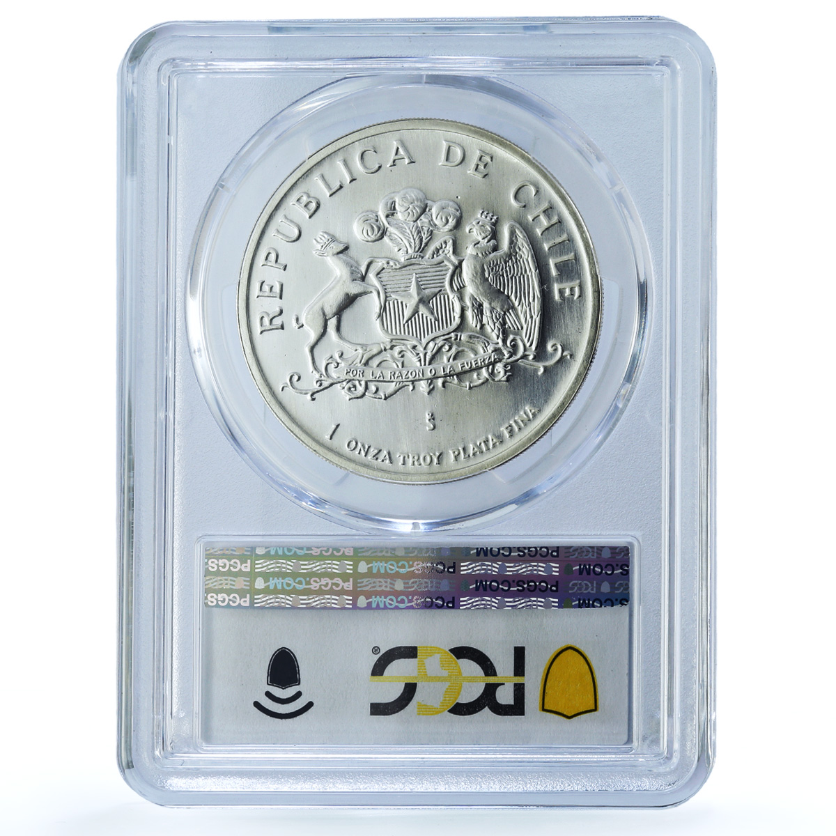 Chile 1 onza Liberation KM-225 X#5 Anniversary Torch PR 65 PCGS silver coin 1983 Chile 1 onza Liberation KM-225 X#5 Anniversary Torch PR 65 PCGS silver coin 1983