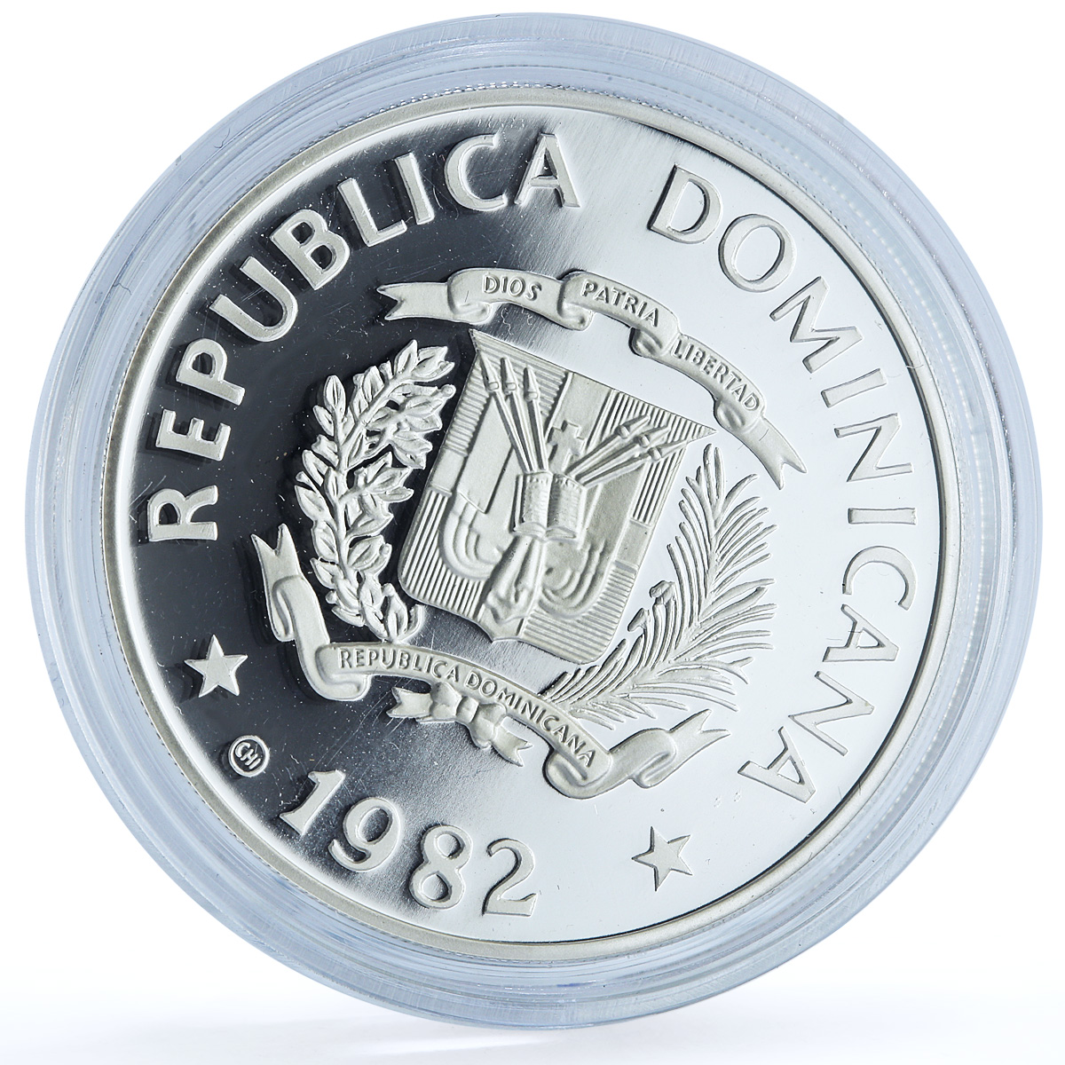 Dominican Republic 10 pesos Year of the Child KM-57 UNICEF silver coin 1982