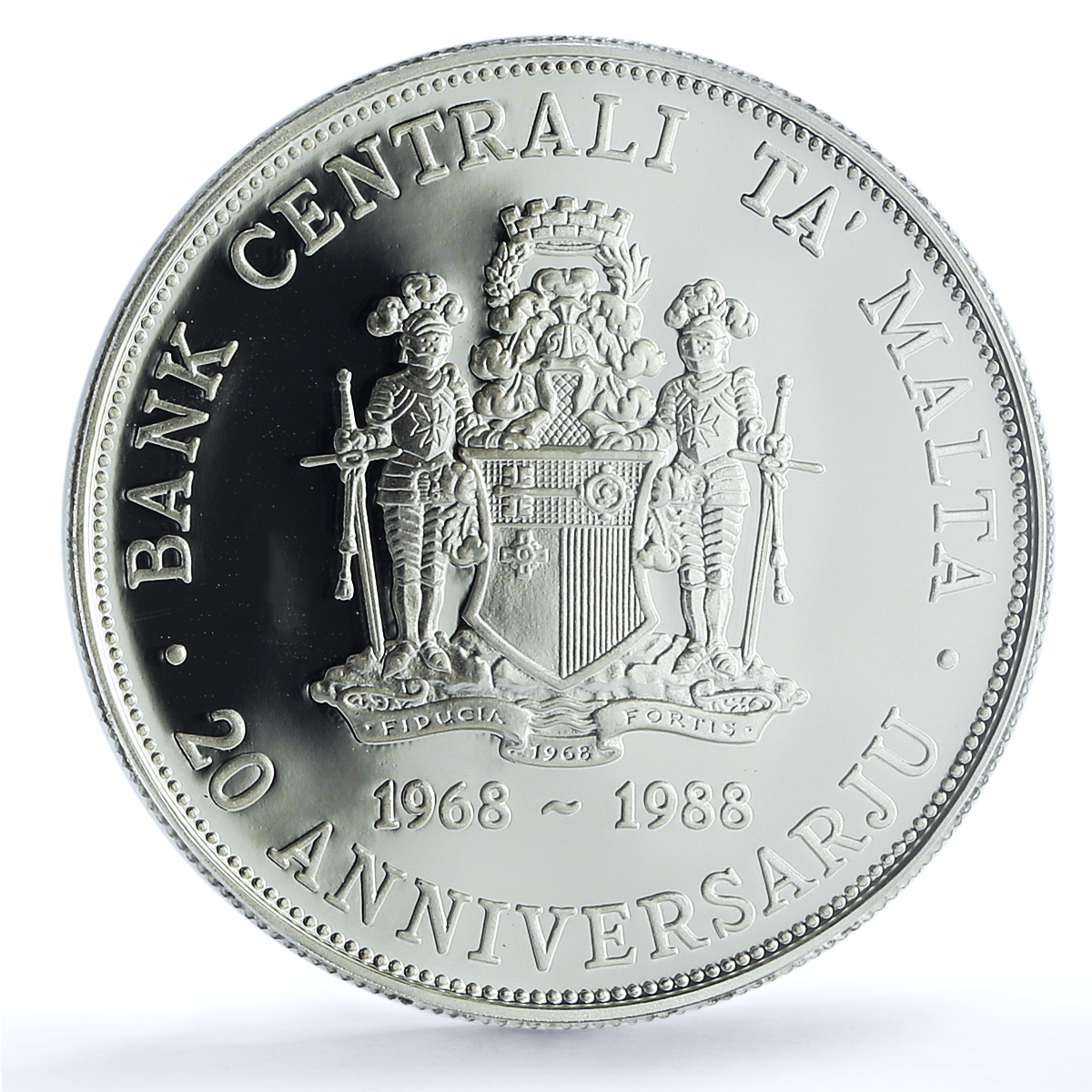 Malta 5 liri Central Bank KM-87 Anniversary Building PR 68 PCGS silver coin 1988 Malta 5 liri Central Bank KM-87 Anniversary Building PR 68 PCGS silver coin 1988