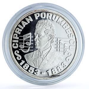 Romania 500 lei Ciprian Porumbescu KM-177 Music Composer proof silver coin 2003